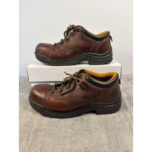 Timberland PRO Womens 63189 Brown Leather Steel Toe Work Shoes EH Rated 8W